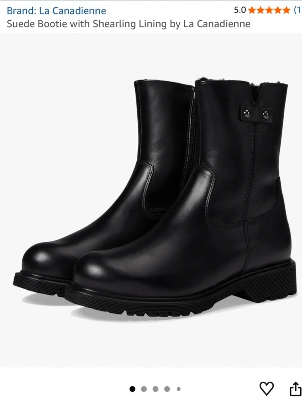 La CANADIENNE Black leather boots with black shearling lining - Picture 3 of 8